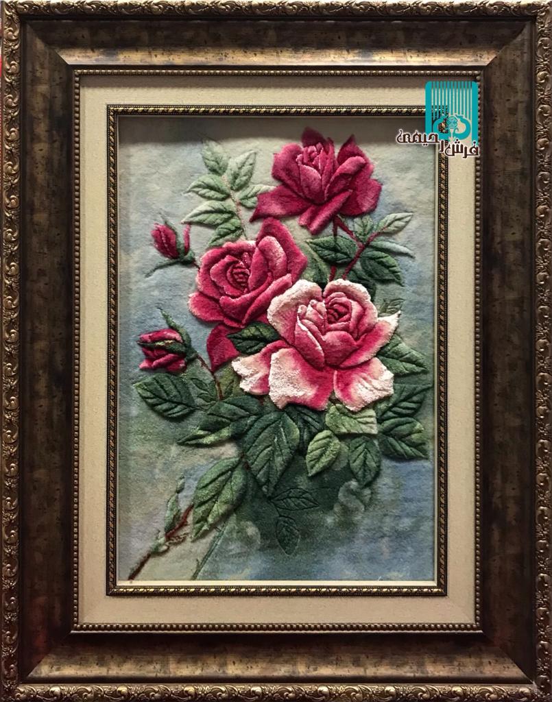 تابلوفرش تبریز طرح گل رز