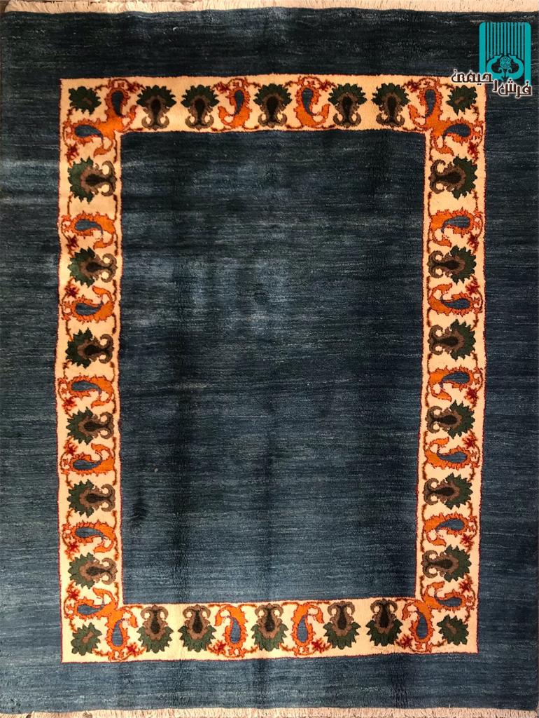 پرده ای قشقایی طرح کف ساده حاشیه بته جقه