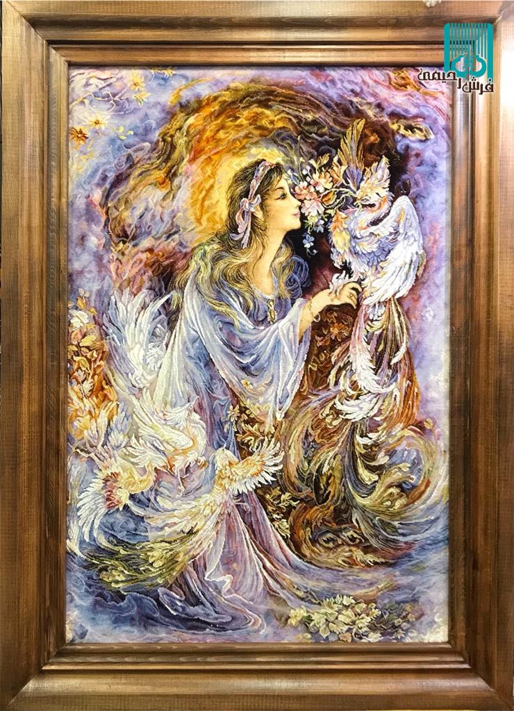 تابلو فرش تبریز طرح مینیاتور بهار طرب انگیز