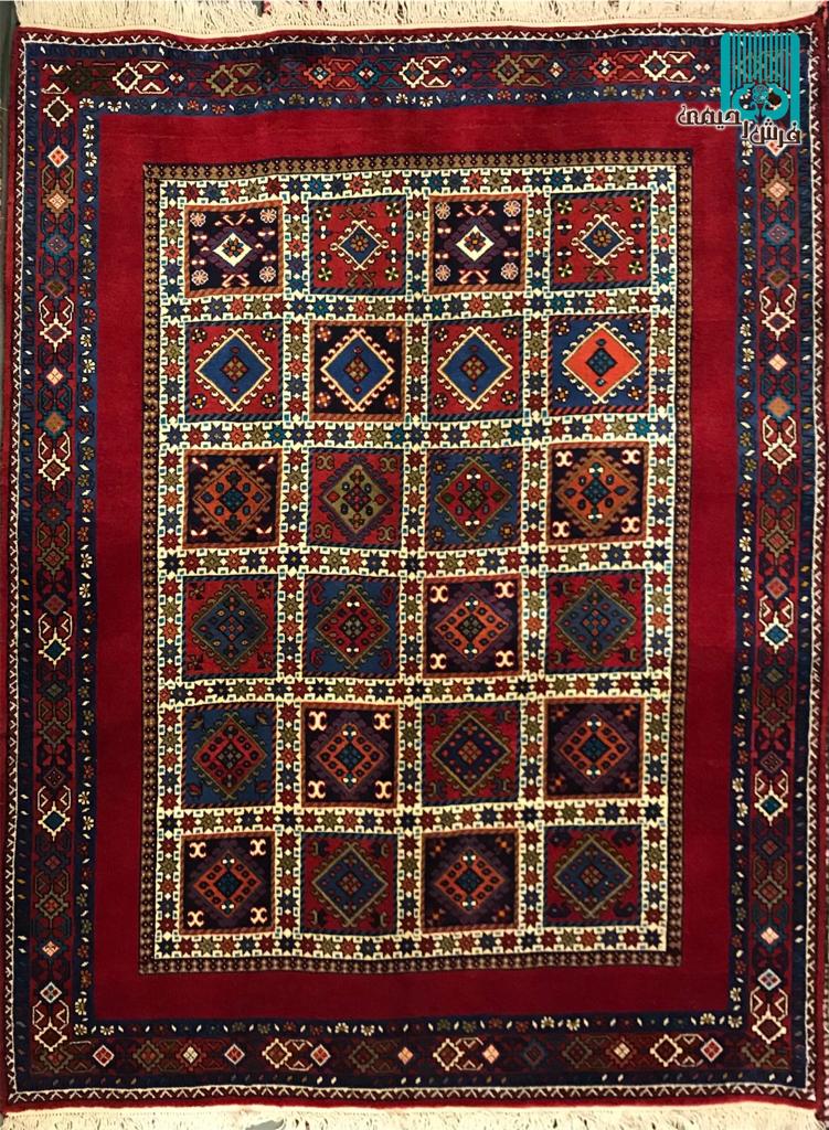 قالیچه یلمه طرح حوضی بندی حاشیه ساده