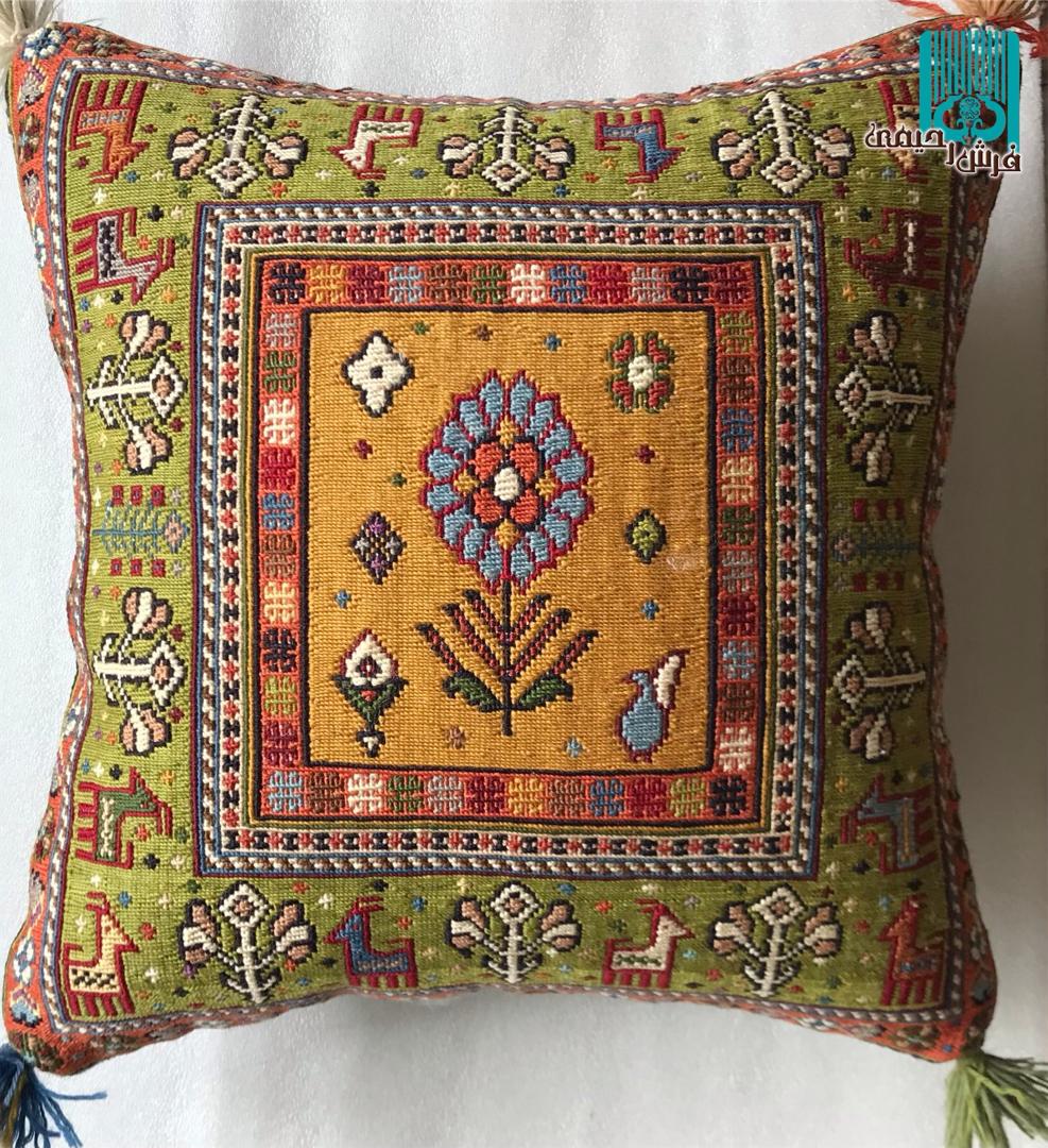 جفت کوسن گلیم سوزنی طرح تک‌ خشت