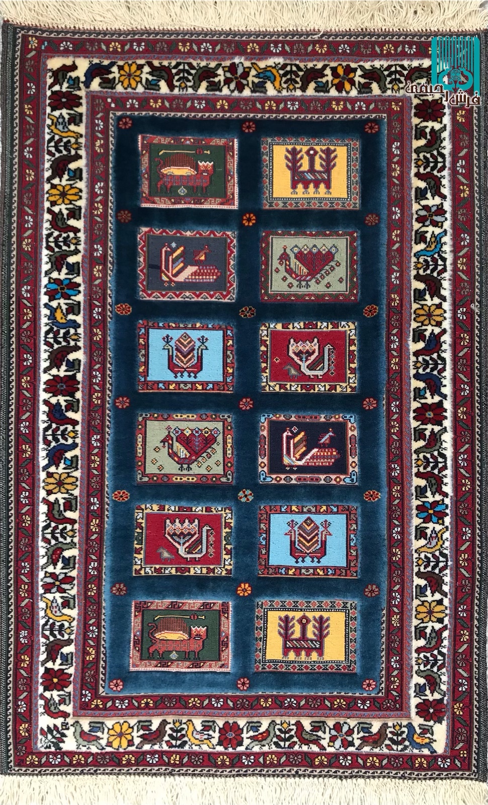 گلیم فرش سیرجان طرح خشت کاشی