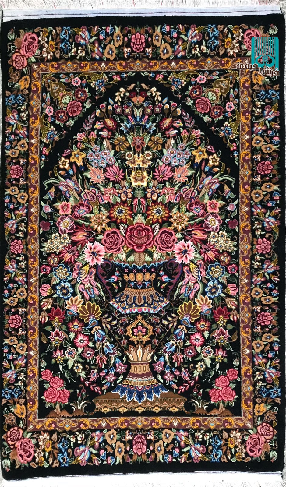 ذرع چارک قم گل ابریشم طرح گلدانی