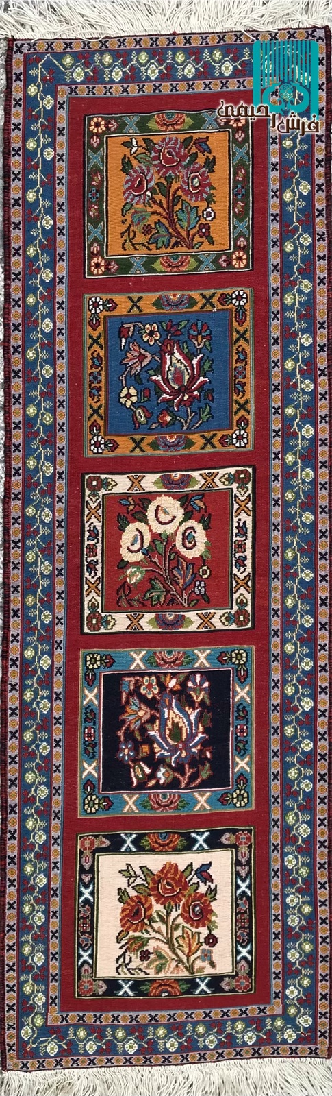 رانر گلیم فرش سیرجان طرح خشتی