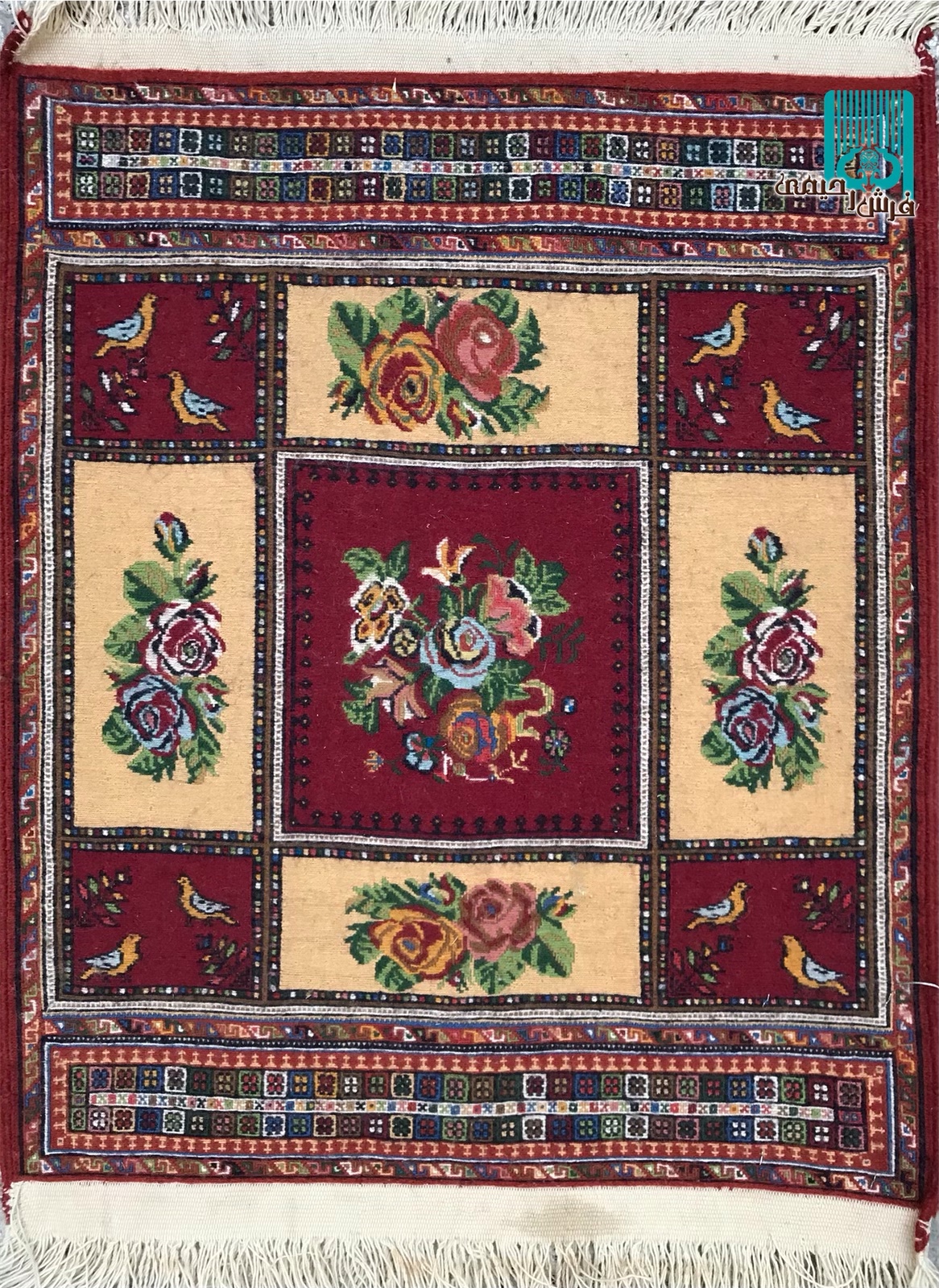 گلیم سوزنی طرح گلفرنگ