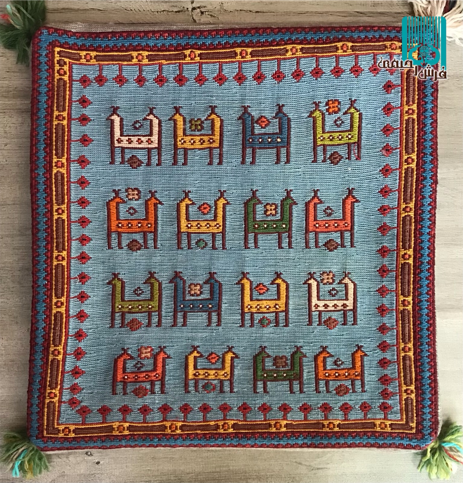 جفت کوسن گلیم سوزنی سیرجان طرح