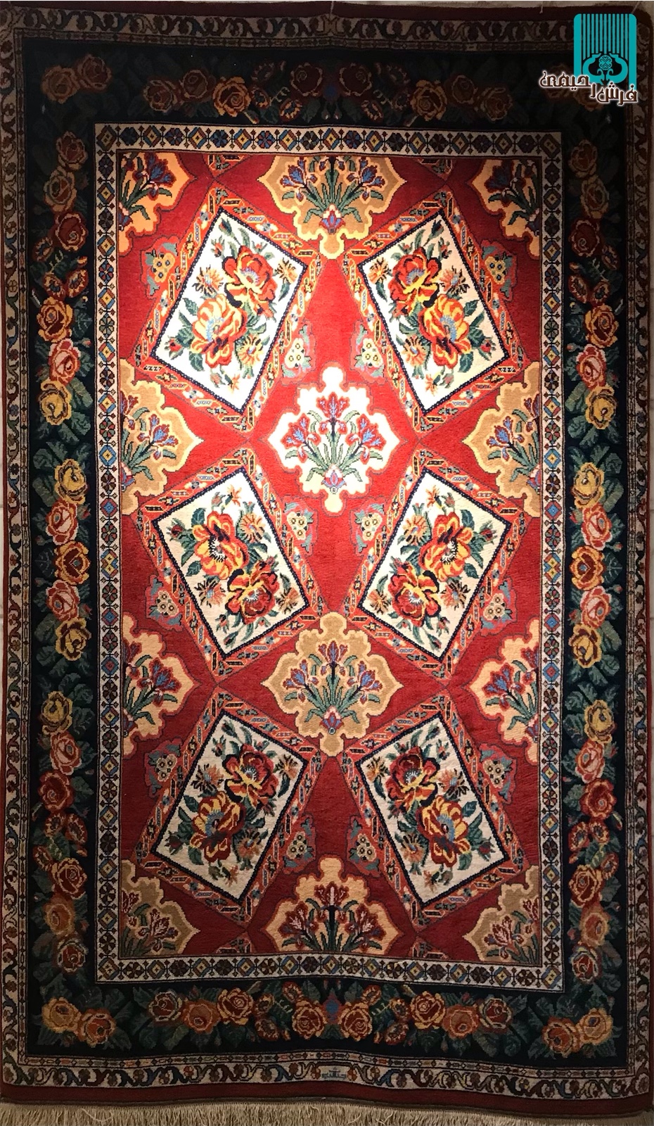 قالیچه قشقایی طرح قاب آینه