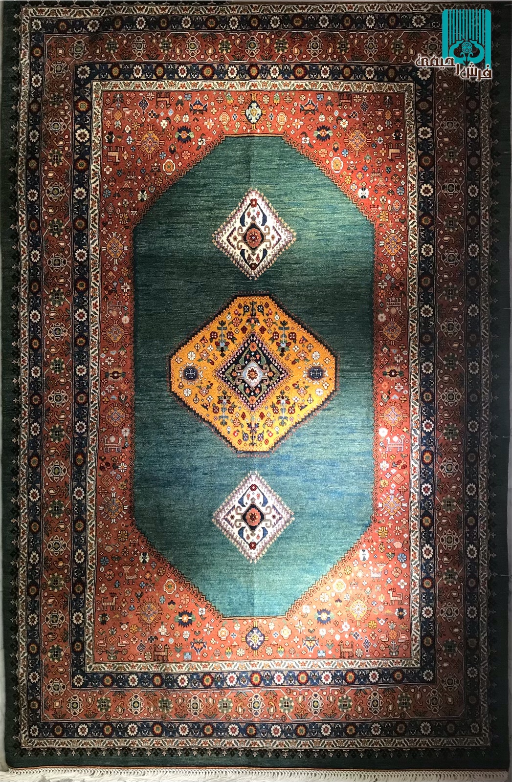 شش متری قشقایی طرح ترنجی کف ساده