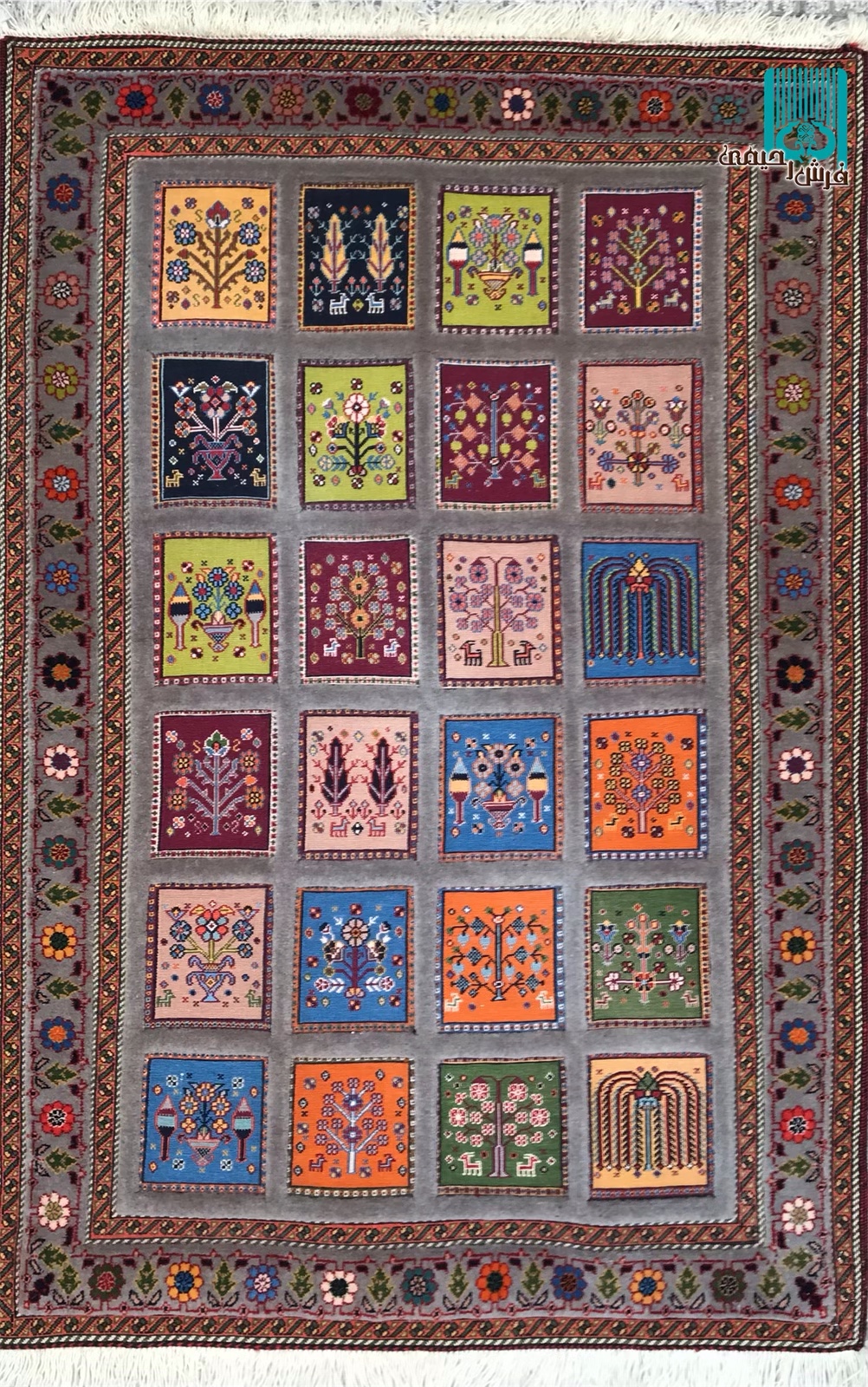 ذرع و نیم گلیم فرش سیرجان طرح خشتی