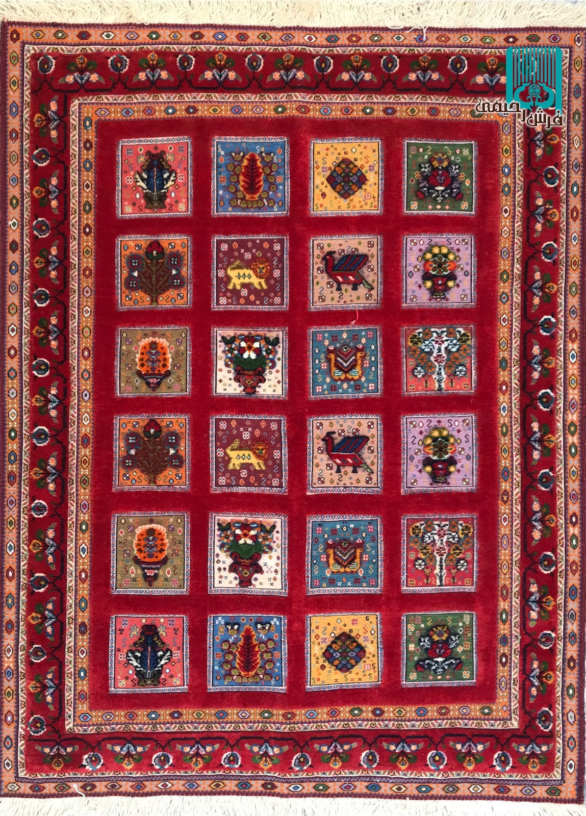 ذرع و نیم گلیم فرش سیرجان اعلاباف طرح خشتی