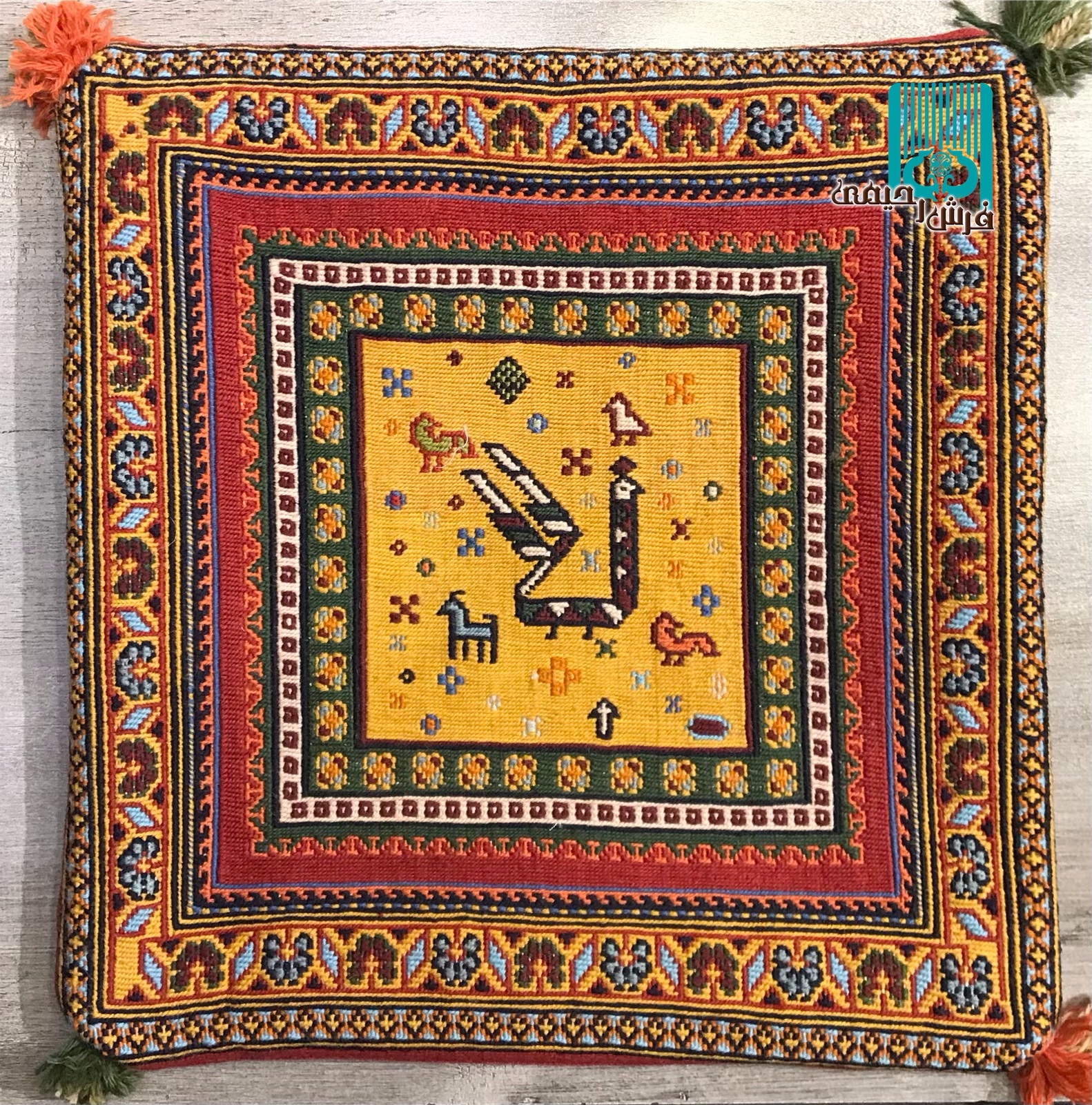 جفت کوسن گلیم سوزنی سیرجان طرح سیرنگ