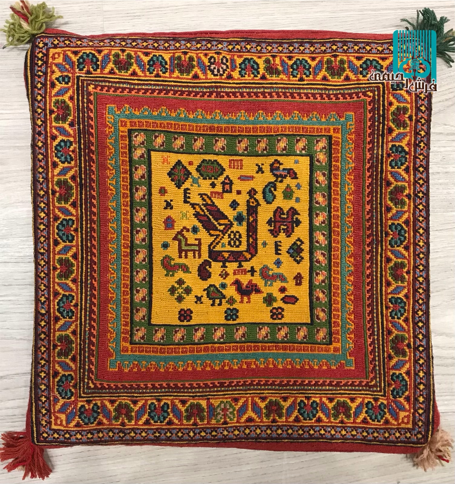 جفت کوسن گلیم سوزنی سیرجان طرح سیرنگ