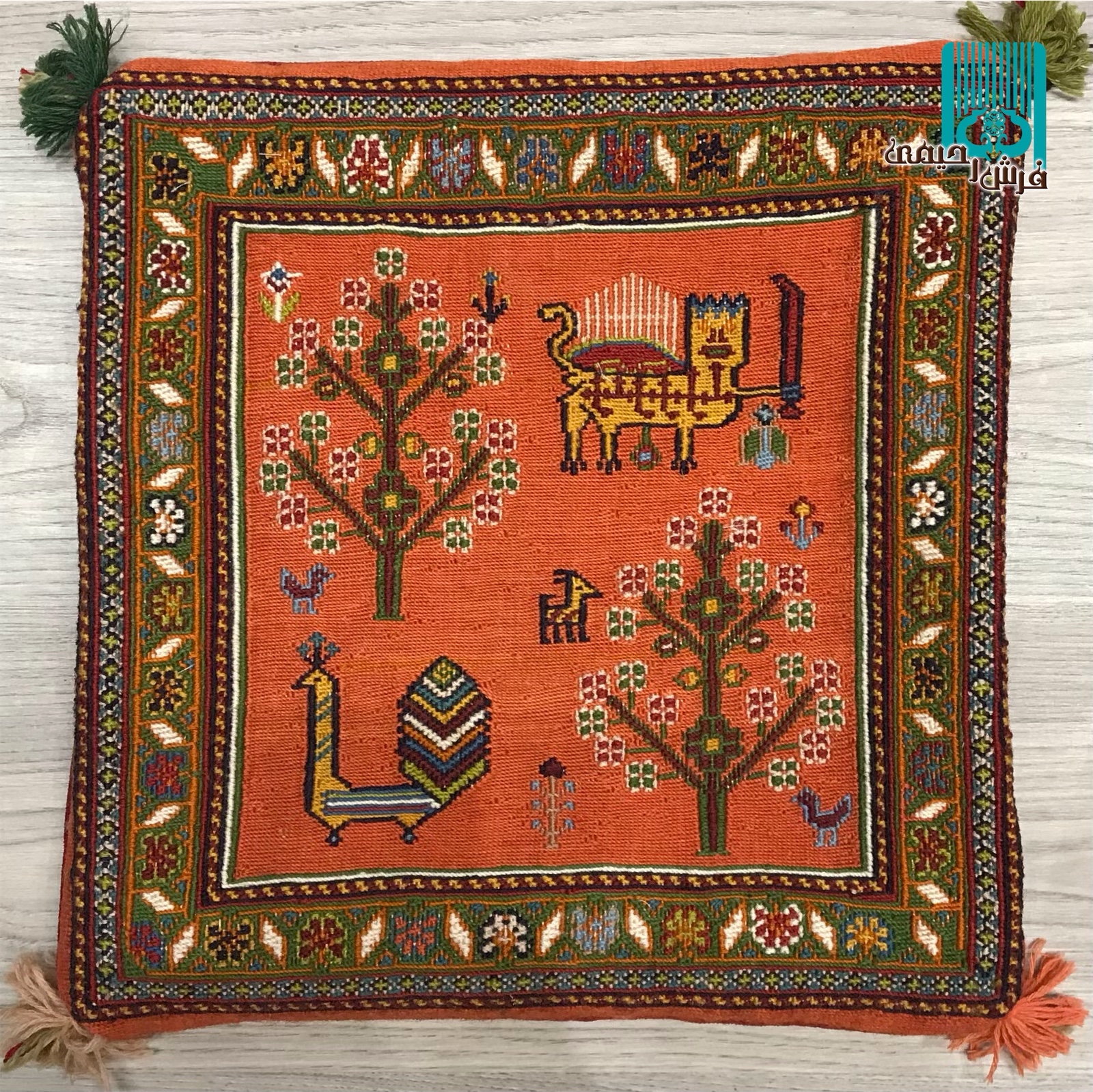 جفت کوسن گلیم سوزنی سیرجان طرح شیدفر