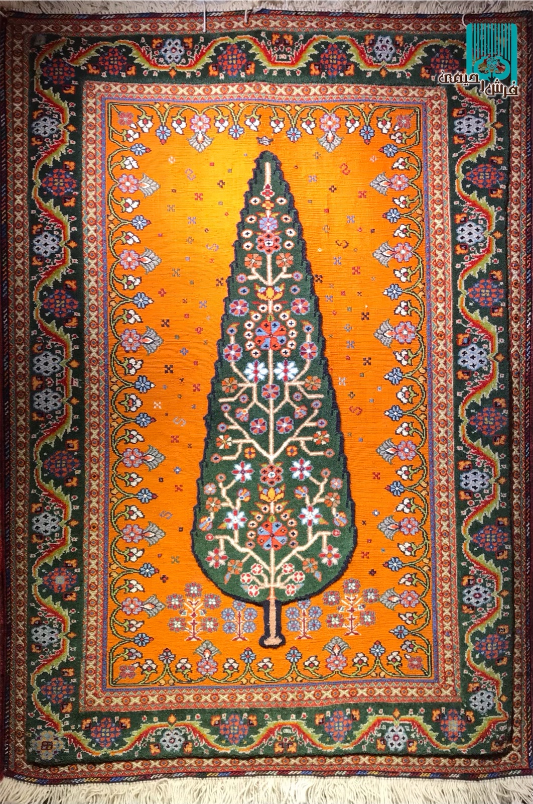 ذرع چارک گلیم فرش سیرجان طرح درخت سرو