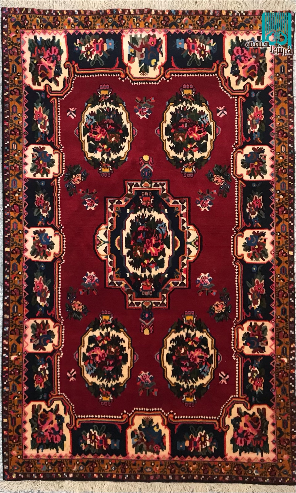 پرده ای بختیاری طرح گل پتو کف ساده