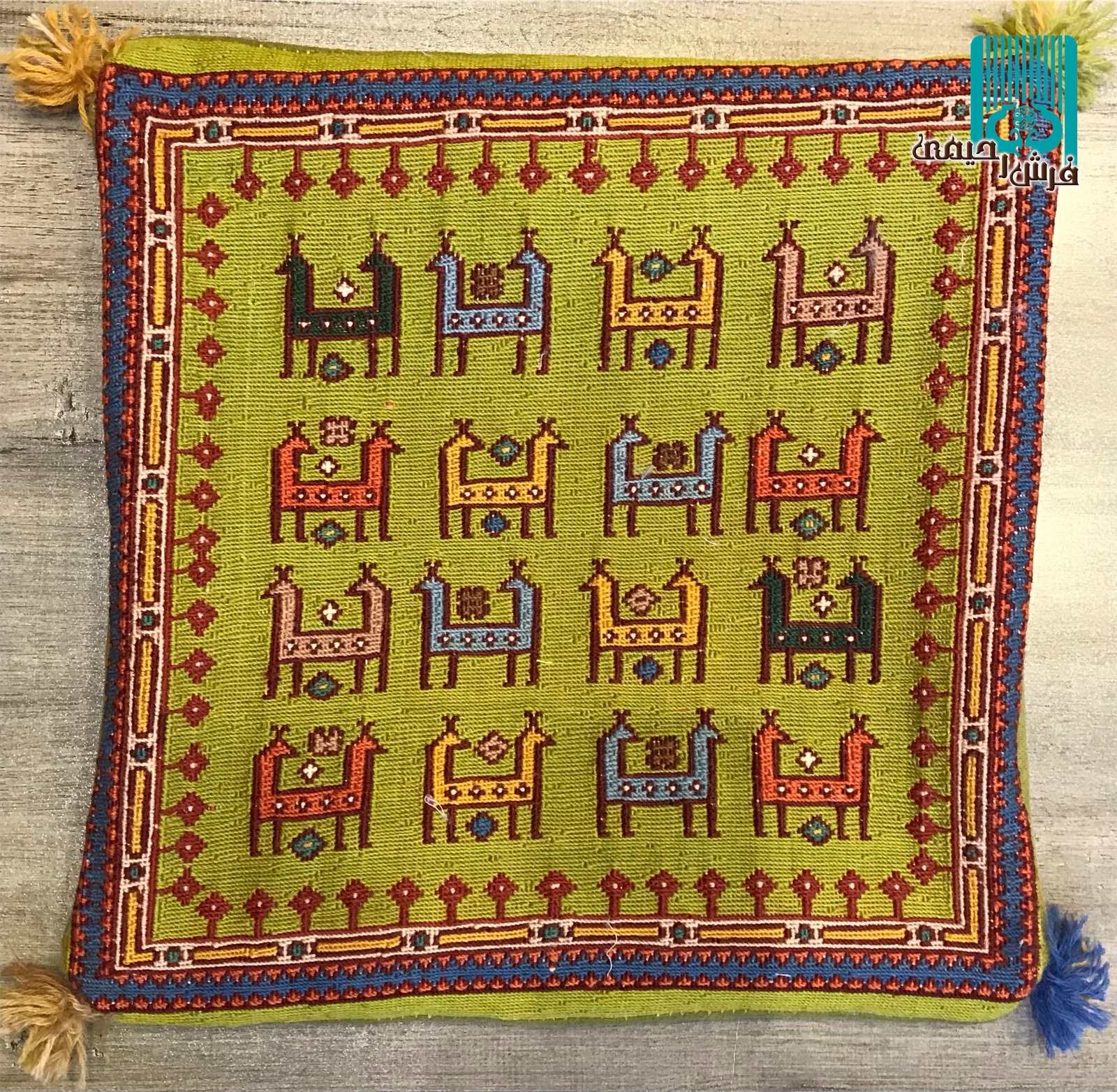 جفت کوسن گلیم سوزنی سیرجان طرح چراگاه