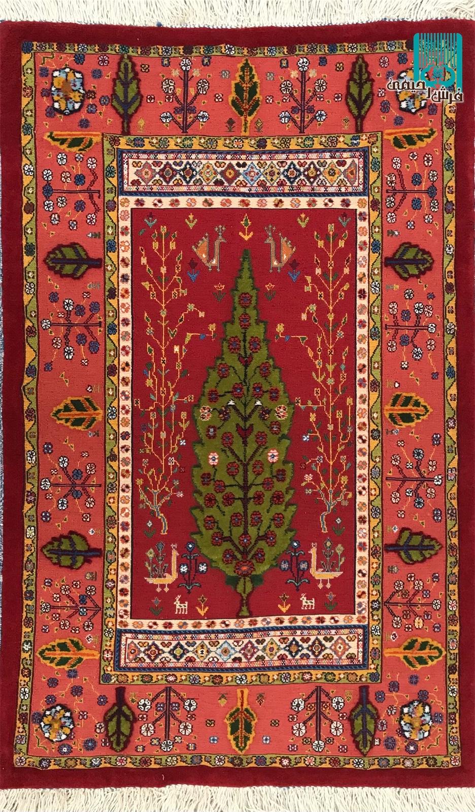 ذرع چارک گلیم فرش سیرجان طرح درخت سرو