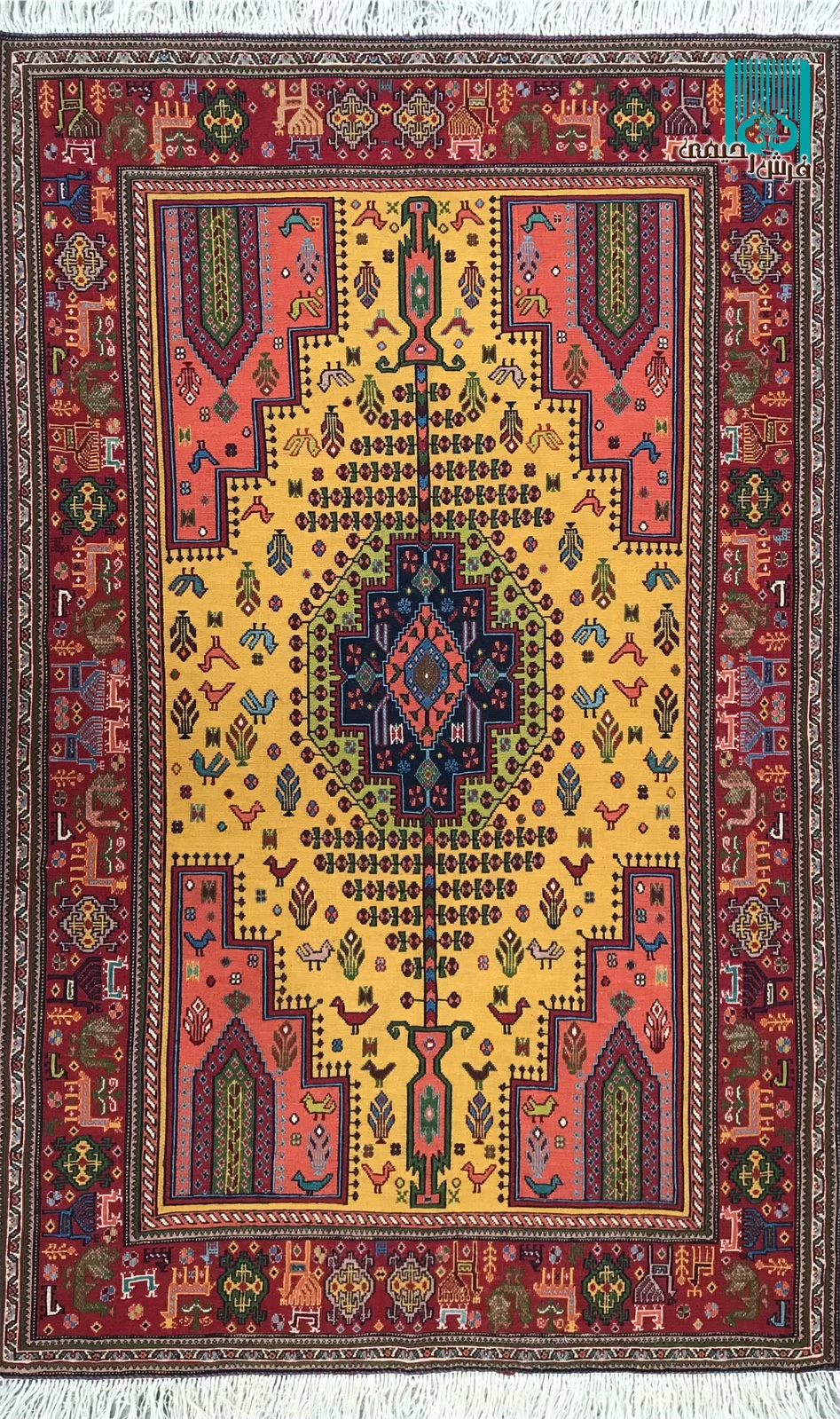 ذرع و نیم گلیم سوزنی سیرجانی طرح آدریاد